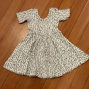 Alice + Ames Cute Polka Dot Kids Dress - White and Black
